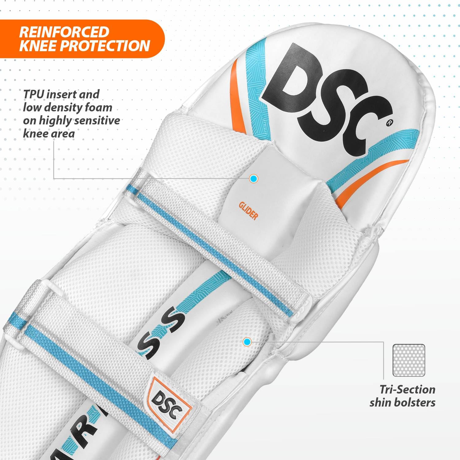 DSC Glider Cricket Batting Legguard for Mens, Size - Youth, Left Hand 2