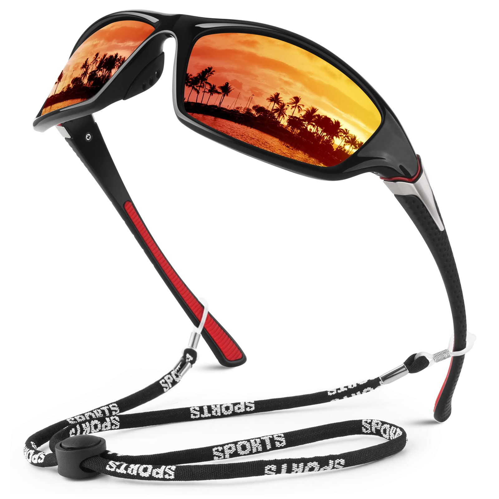 WEAROYO Polarized Sports Sunglasses for Men Women,Fishing Driving Rectangular Goggles UV400 Protection