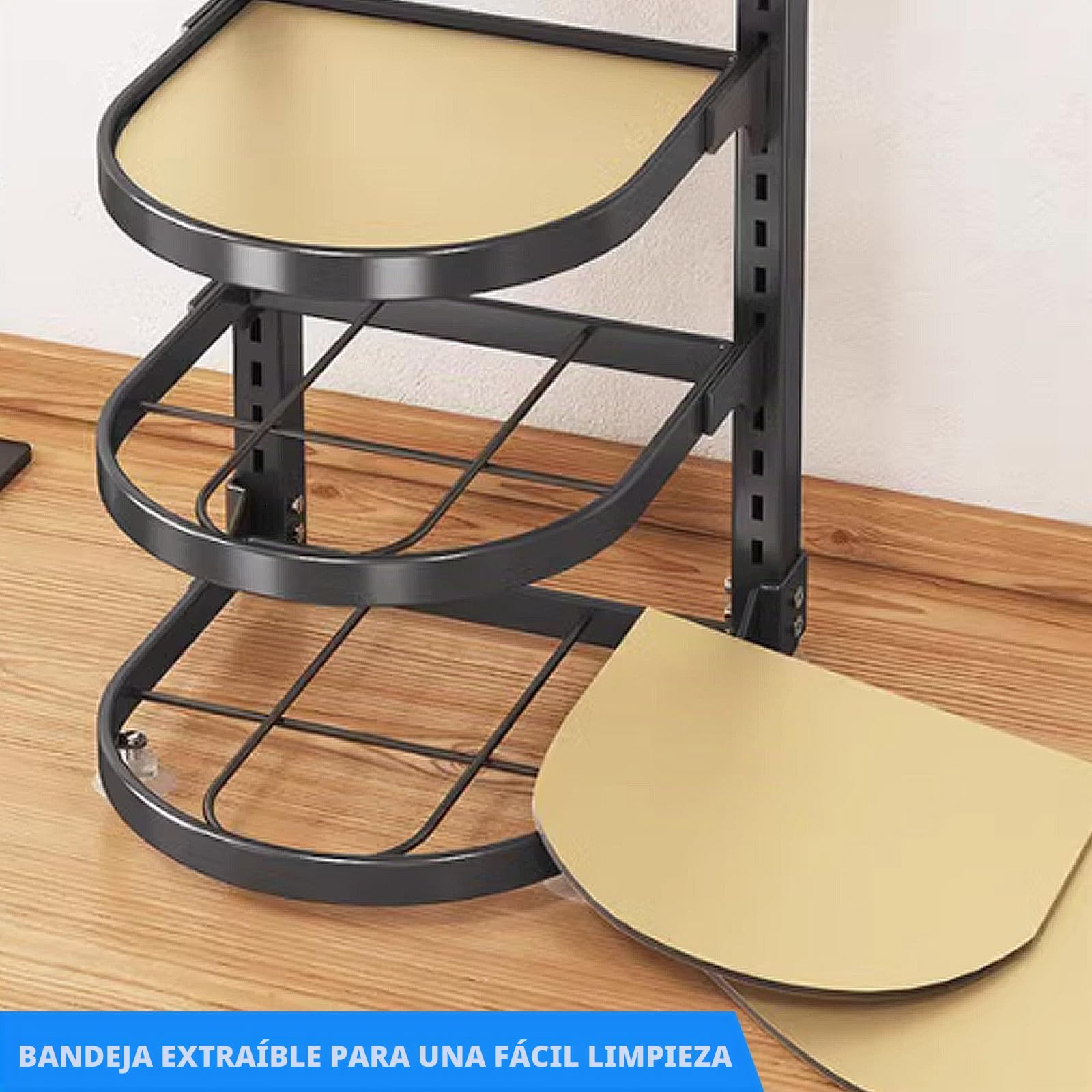 Organizador de sartenes para cocina, estante de cocina, sartén de cocina, estante de almacenamiento escalonado, estante de almacenamiento de 3 niveles ajustable para armario
