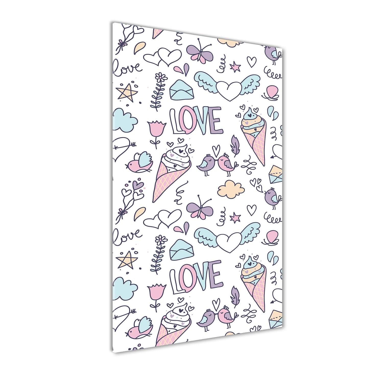 Tableau panoramique sur verre Tulup | Motif romantique multicolore 60x120 cm