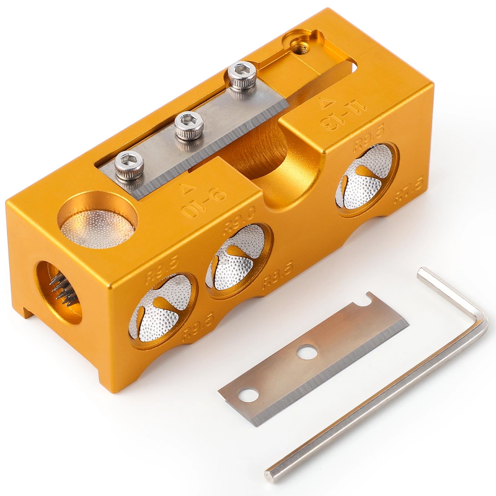 Homaisson 9-in-1 Aluminum Pool Cue Tip Repair Tool, Billiard Cur Tip Ferrule Tool, Cue Tip Tool for Polishing, Shaping, Cleaning & Trimming