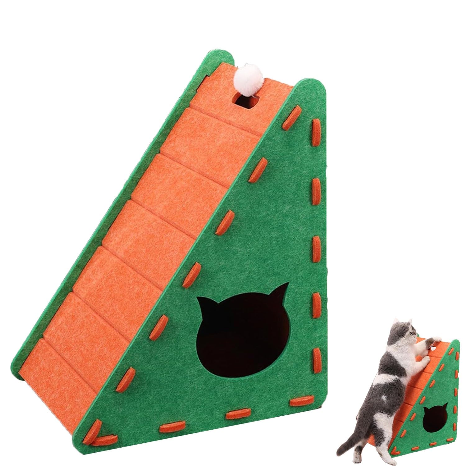 Amazon.co.jp: 三角形の猫用爪とぎ - 新しいフェルト製の猫用爪