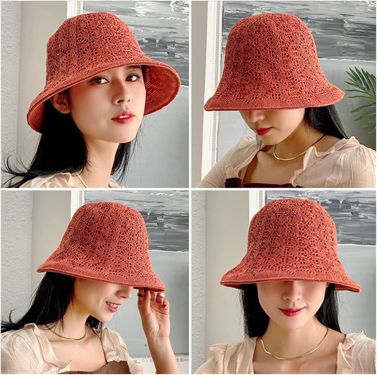 Sombrero de cubo for mujer, gorra de pescador elegante, gorras de pescador con protección solar for mujer, sombreros de paja for mujer, sombrero de visera de ala grande for playa al aire libre de vera