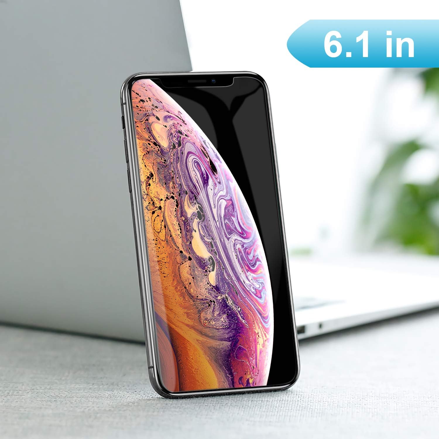 VOMLITE [2 Pack] Screen Protector for iPhone XR(6.1"), Tempered Glass with Double-Defence, TPU Ultra HD Film, Case-Friendly,Hardness Anti-Shatter Protectors for iPhone XR(6.1")[3D Touch Compatible]