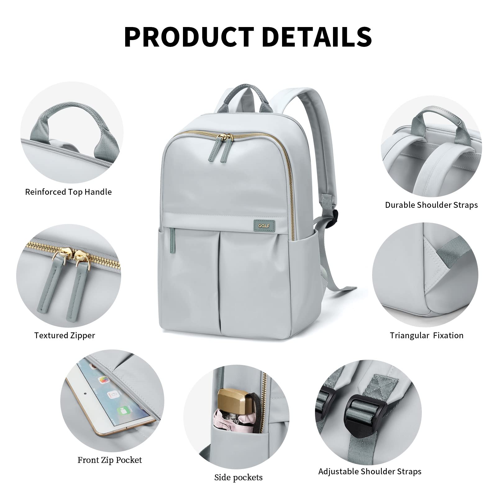 GOLF SUPAGS Zaino per Laptop per Donna Zaino Casual da Lavoro Viaggio per Insegnante Dottore Infermiera Borsa per Laptop