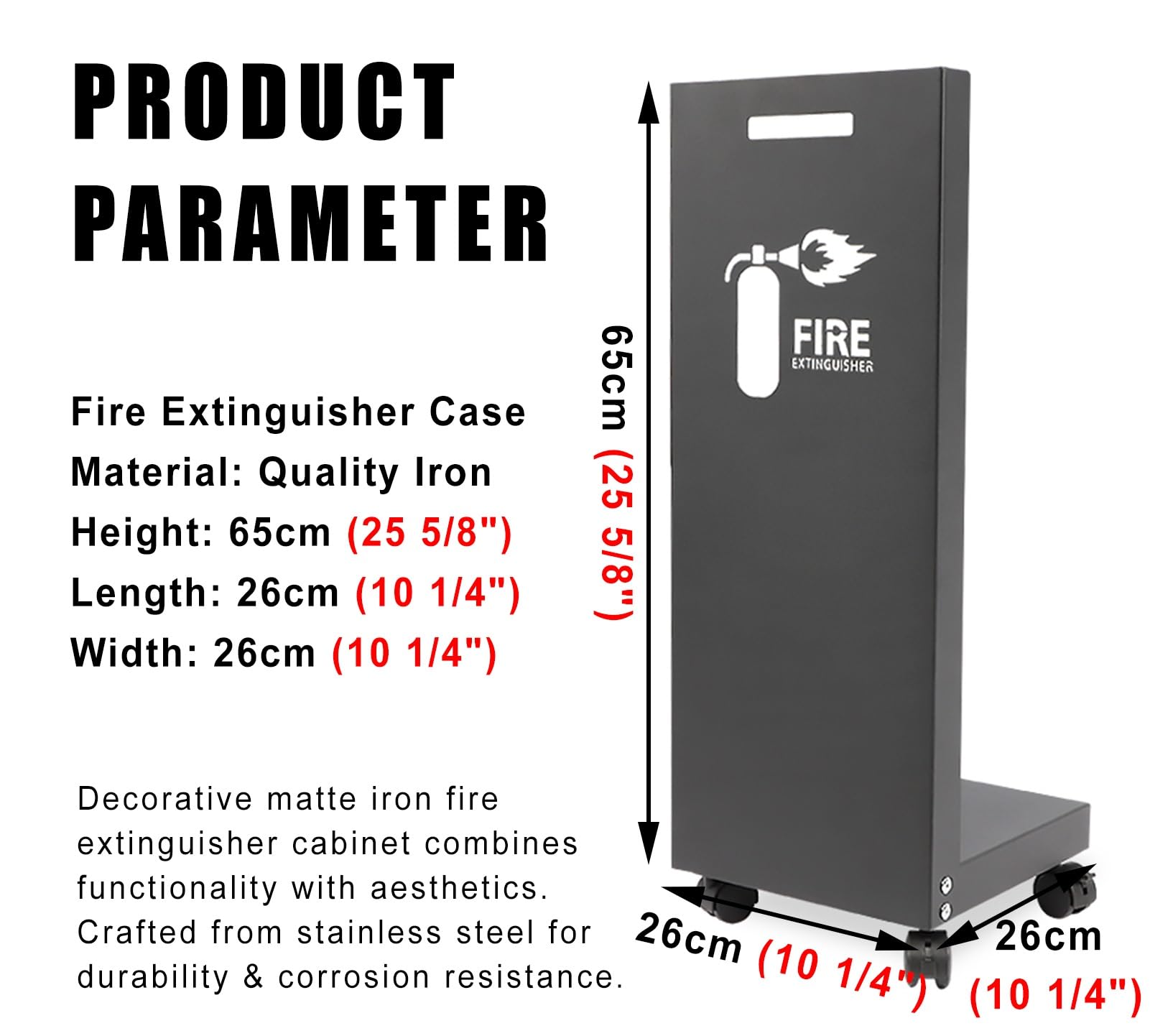 Extintor de incendios, Gabinete for extintor con ruedas, multicolor(Schwarz)