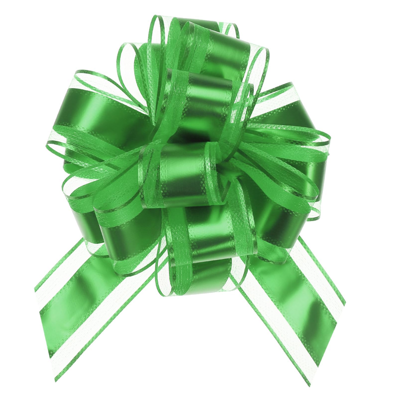 Unifizz 12pcs 9 Inch Green Large Pull Bow Metallic Gift Bows for Wedding Baskets Christmas Party Car Gifts Wrapping