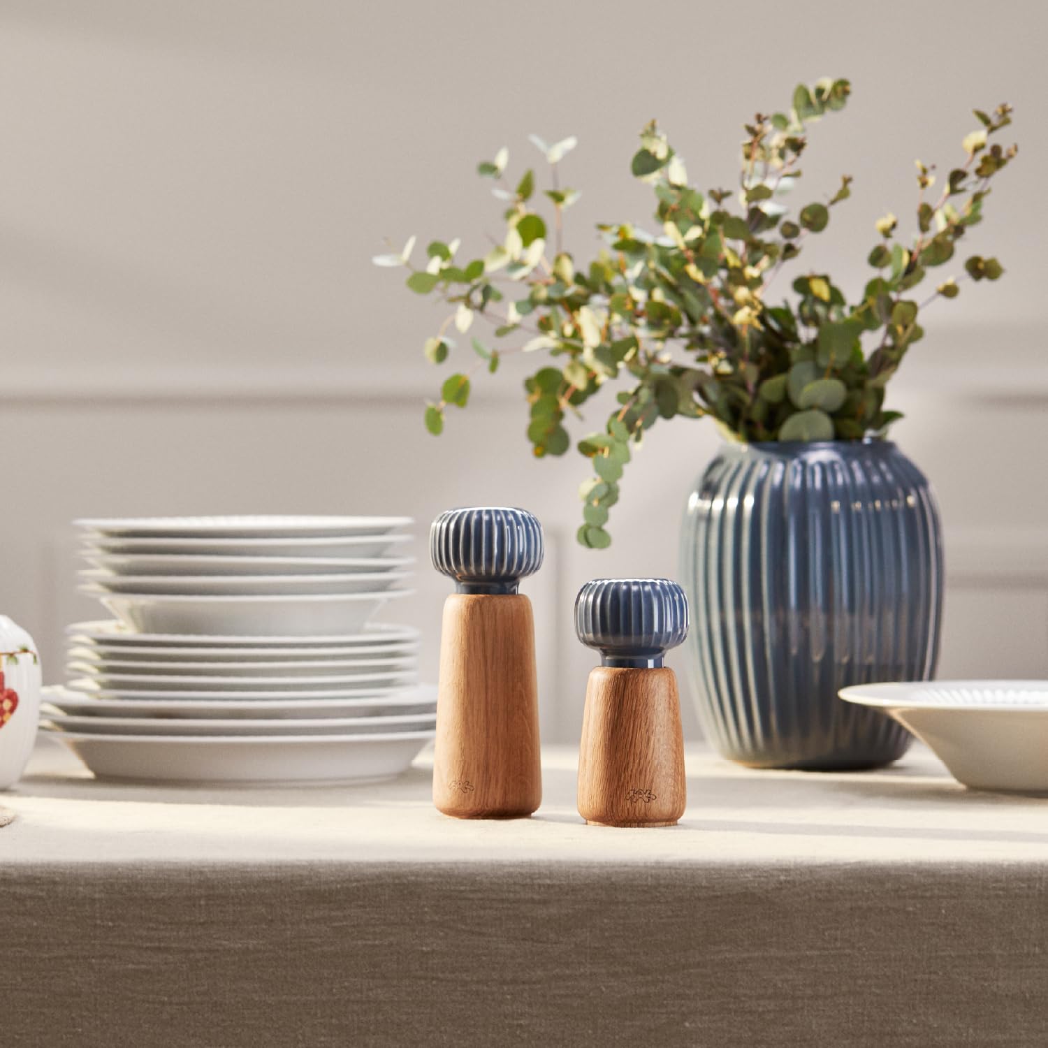 Kähler Mühle H18 cm Hammershøi handlich dänisches Design Gewürzmühle, anthrazit grau