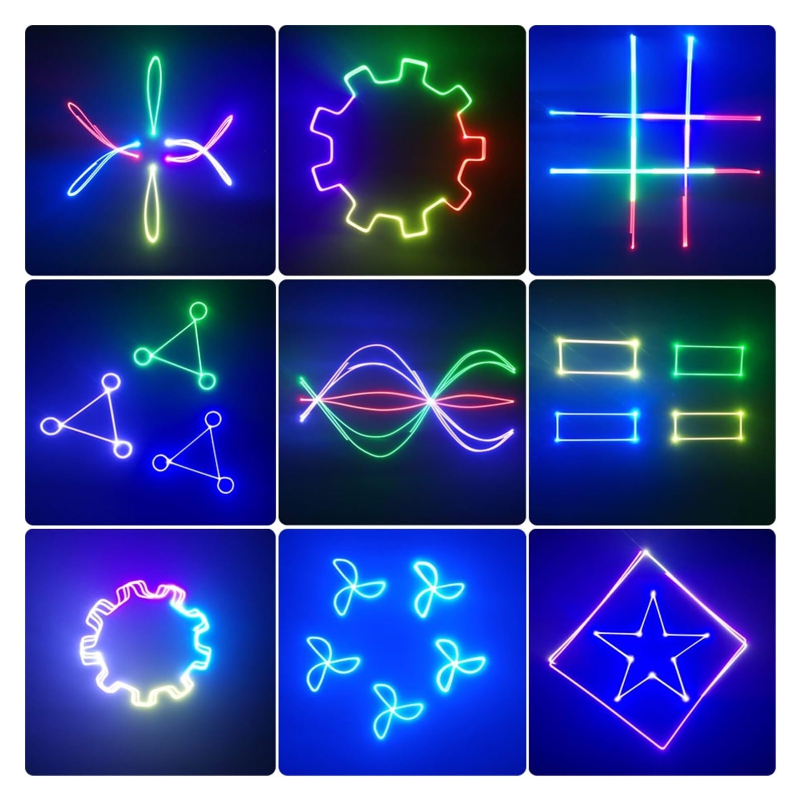 Moi di animazione con fascio RGB 2W/3W/5W DJ Dance Bar Discoteca Proiettore di luci Lampada for effetti scenici Spettacolo per feste, club, bar, Halloween, Natale(W_0)