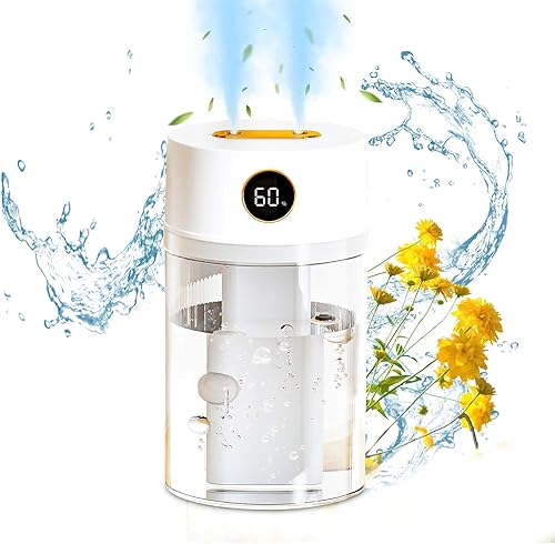 Humidificadores pequeños para dormitorio, humidificadores silenciosos de niebla fría de 1.2 L para el hogar, guardería, plantas de interior, diseño