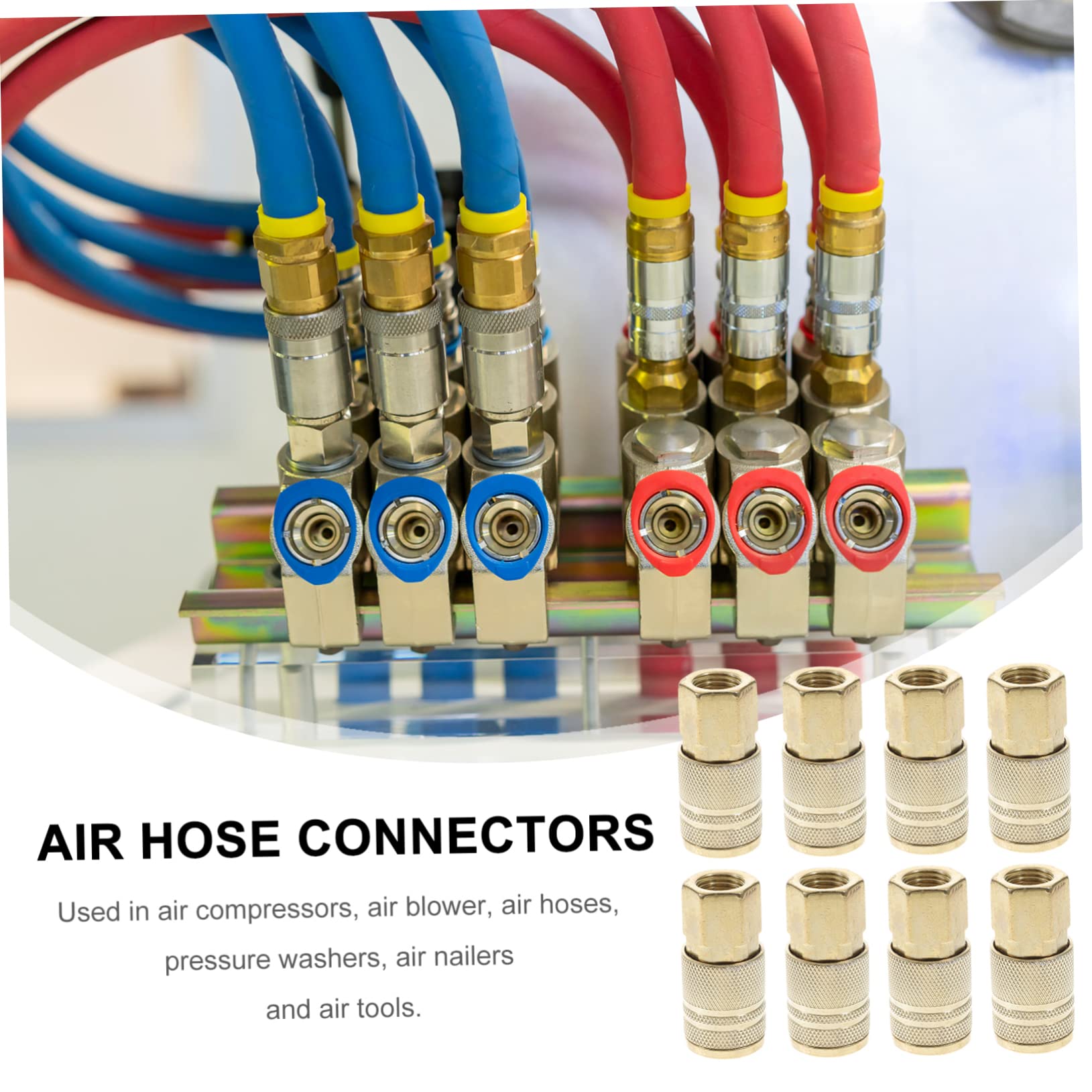 Raccord Rapide pour Tuyau D’air 1/4 Pouce 10 Pièces Fer