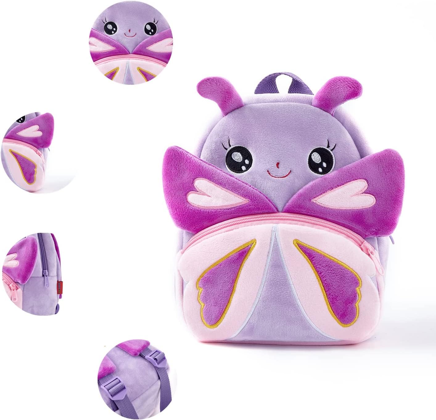 Diwali Sale Amazon Brand - Solimo School Bag For Kids Boys And Girls, 14 Inch Small Backpack For Kid, 2-6 Year Old, Toddler, Unisex, Picnic, Casual, Travel, Birthday,Gift For Kids (Butterfly Purple)