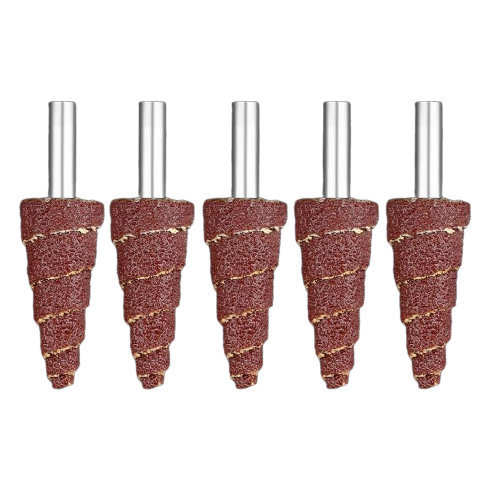 NGCG Versatile 5Pcs Cone Abrasive Sandpaper Deburring Sanding Polishing Flap Wheel Grinding Head for Deep Hole Polish Polishing Flap Wheel