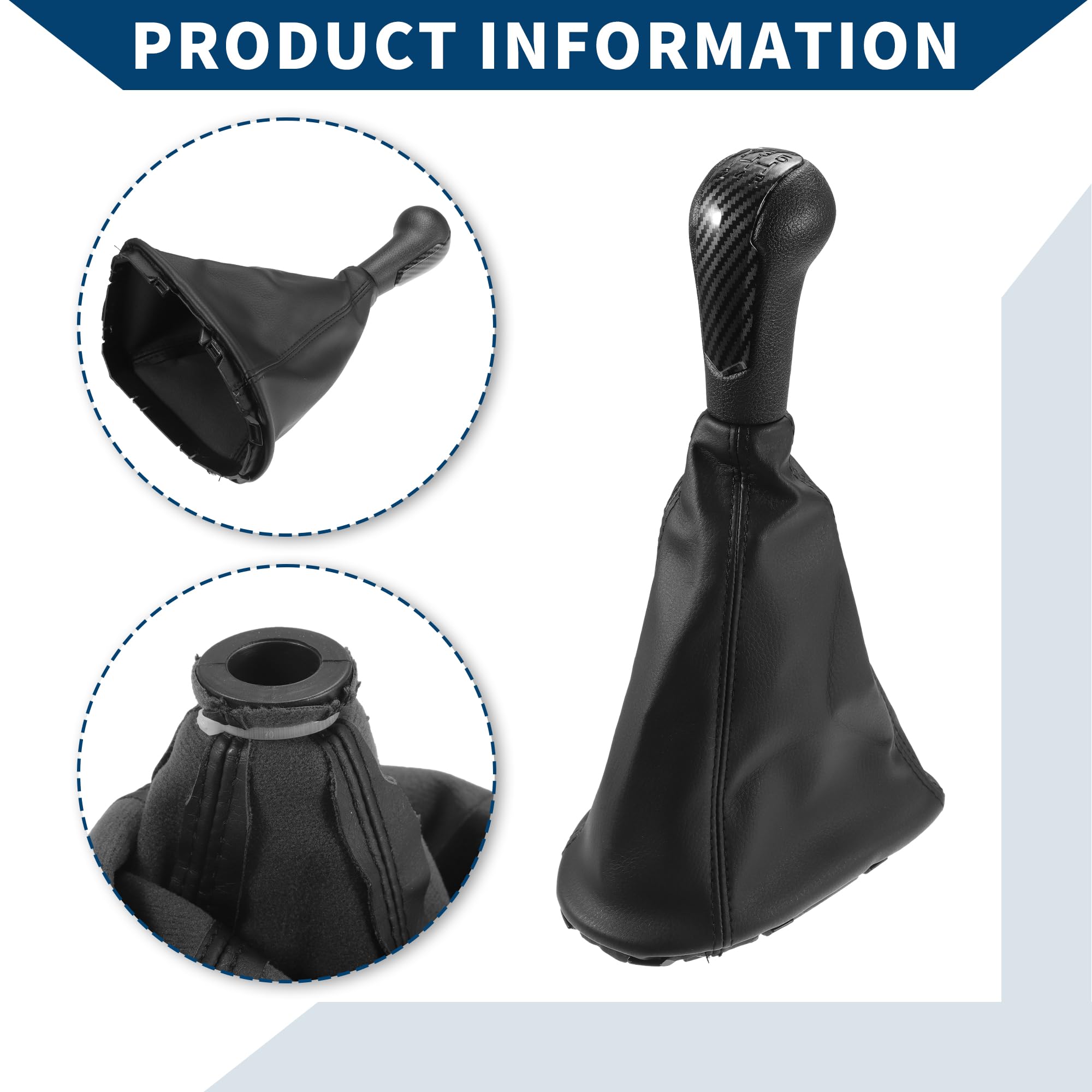 Pomello Cambio Manuale 5 Velocità Per Chevrolet Spark 11-16 1 Pz | Copertura Antipolvere, Nero, Ecopelle Plastica, Foro 19.5mm, Dimensioni 18.5x13x32cm, Modello Effetto Fibre Di Carbonio