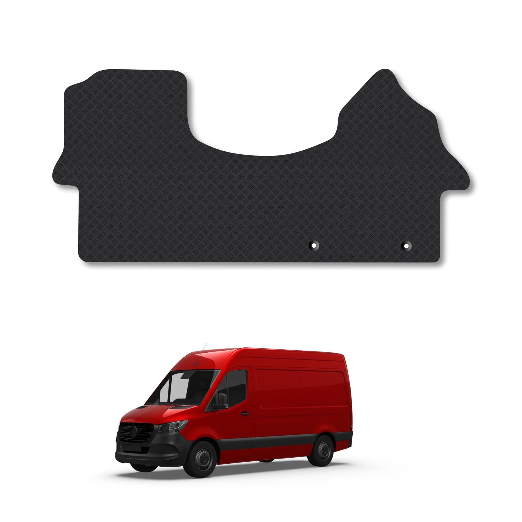 Mercedes Sprinter (2018+) [Note: Only Suitable for Rear Wheel Drive Models] Rubber Van Mats Accessories Tailored Fit Compatible Accessory Waterproof Protection Non-Slip Car Floor Mats Full Coverage