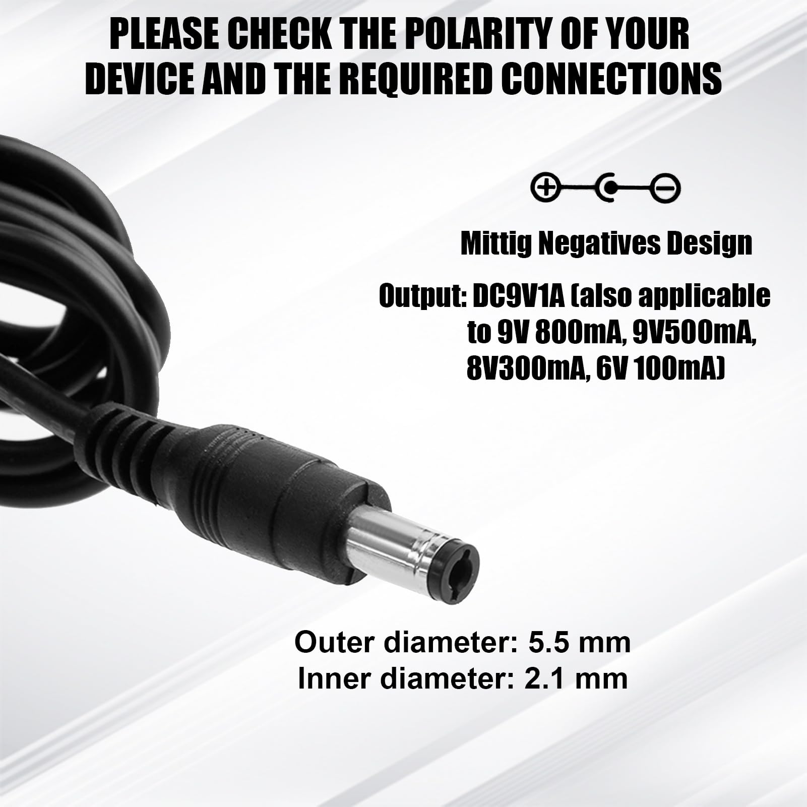 Gitaarpedaal 9V 1A voeding adapter 1,5 m voor Boss PSA-120S Casio