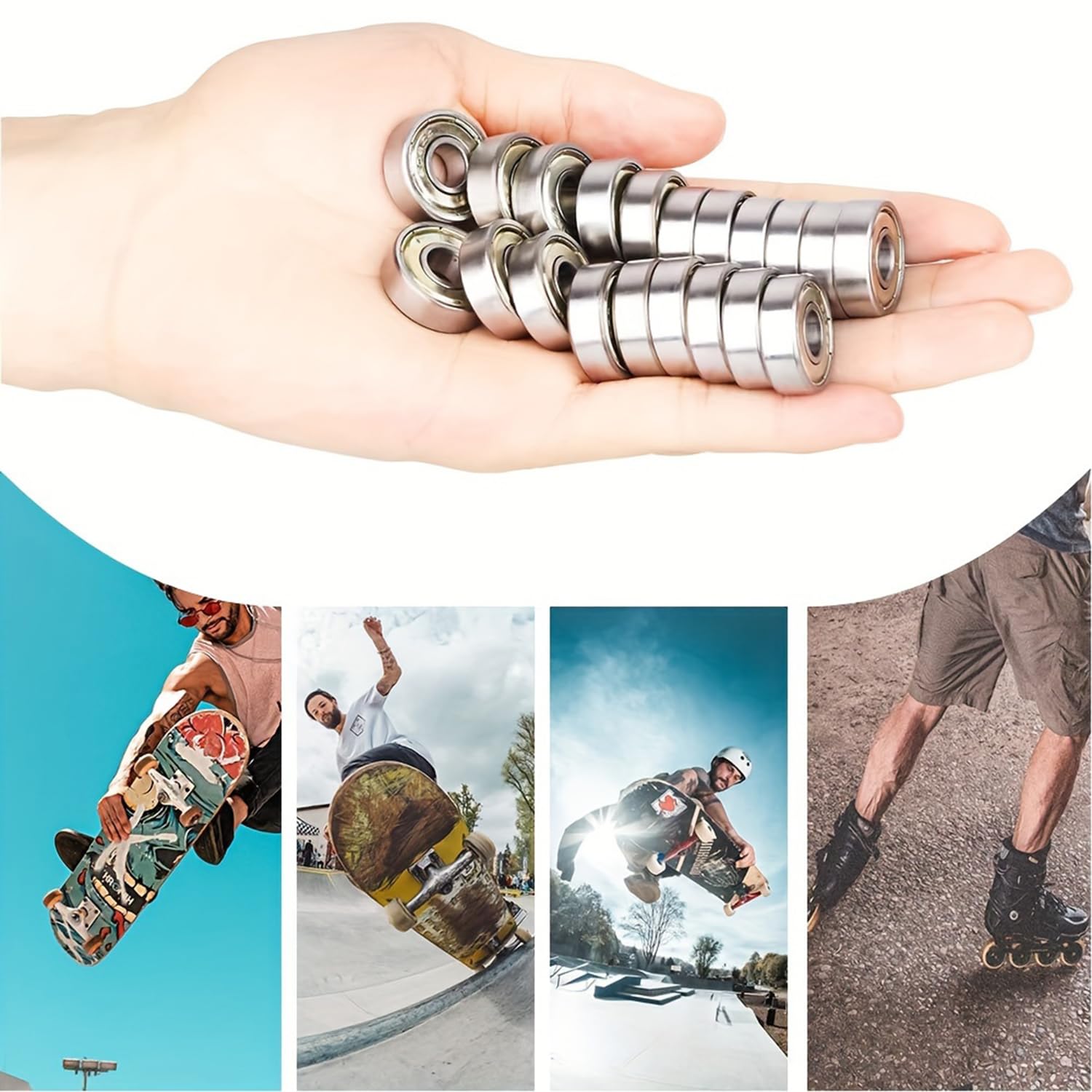 608ZZ Roulements à Billes 30 Pièces ABEC-7 Acier Inoxydable, 8x22x7 mm Antipoussière pour Skateboard Électrique, VTT, Industrie, Roulement à Billes Scellés Haute Vitesse (608ZZ)