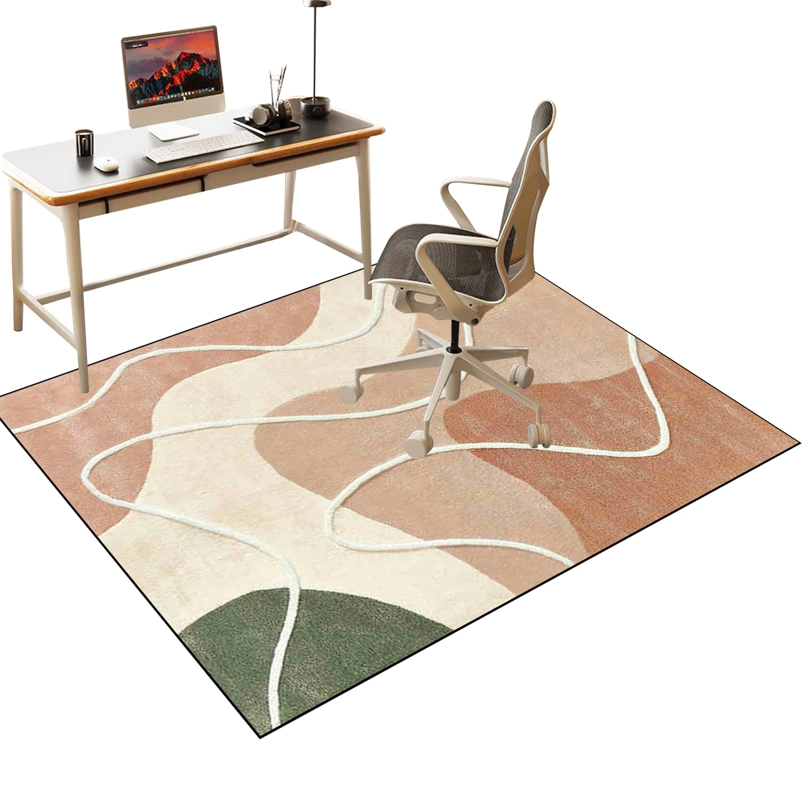 Desk Chair Mat for Carpet Floors, Office Chair Mat for Hardwood Floor, Computer Gaming Chair mat for Hard Floor, Computer Rolling Chair Mat for Home and Office Floor Protector Mat Rug 120 x 140 cm — image 1