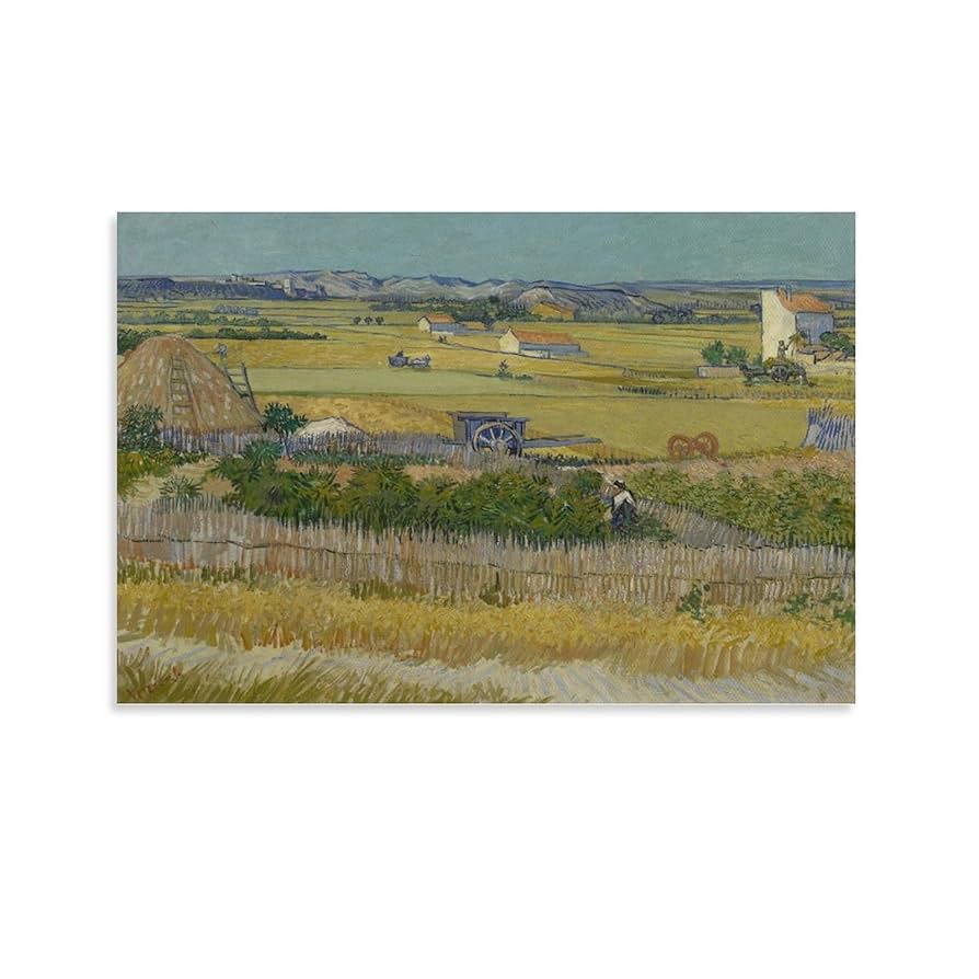 Amazon.co.jp: 「収穫（麦秋のクローの野）」Vincent Van Gogh