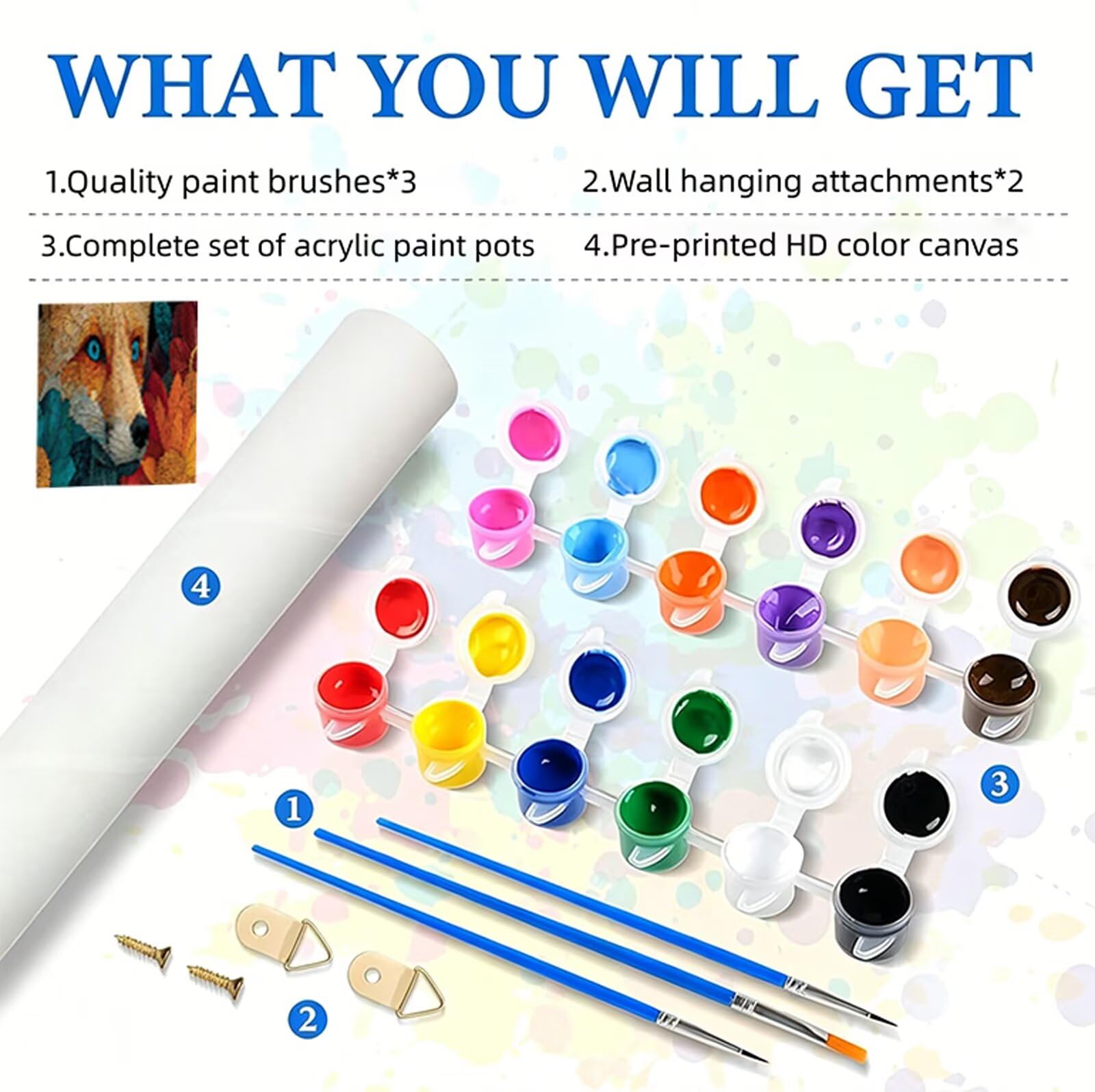 Peinture Numero Adulte Renards Peinture Numéro Chrysanthème DIY Coloriage par Numero Adulte 50x100cm avec Pinceaux et Acryliques, Sans Cadre, Kit Activité Manuelle Pour Décoration Maison Salon RB-19