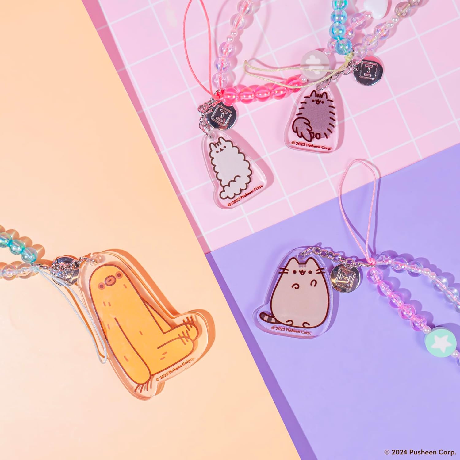 iFace Pusheen the Cat Beaded Wristlet Universal Charm Strap - Wrist Strap for Cell Phone Camera Keys AirPods - Image 3