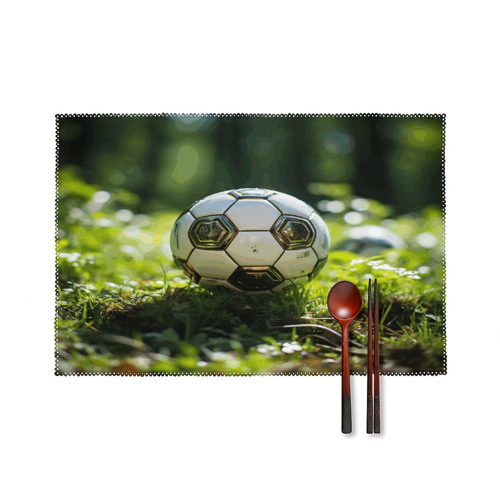 Fekiloot Style Football On The Grass Placemats Set Of 6,Table Mat