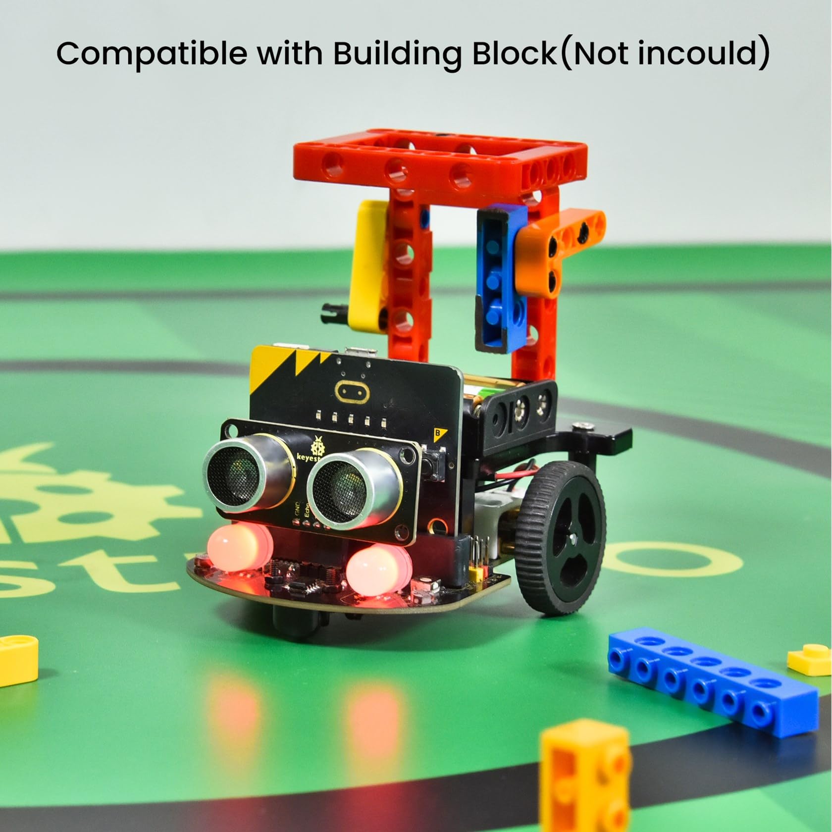 KEYESTUDIO BBC Microbit V2.2 zestaw startowy, zestaw micro bit Car Kit, elektroniczny zestaw do programowania STEM, prezent, komputer typu barebone (bez mikro-bitów) dla 15+ Teeneger