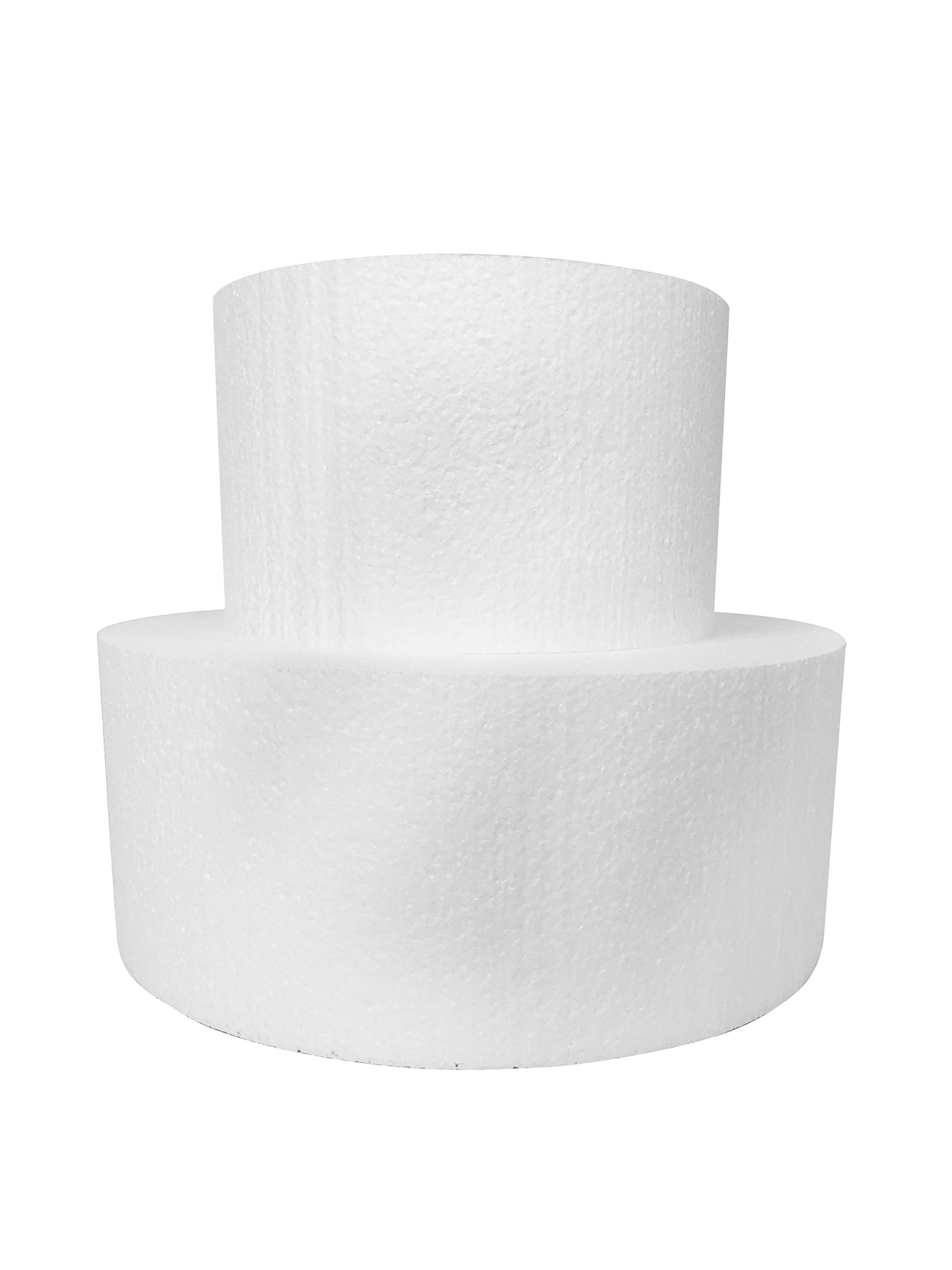 Shape Innovation - Round 5" Cake Dummy set - Set Of 2, Each 5" High By 8" & 10" Round - Perfect for wedding cakes, birthday cakes, display cakes, window displays, parties