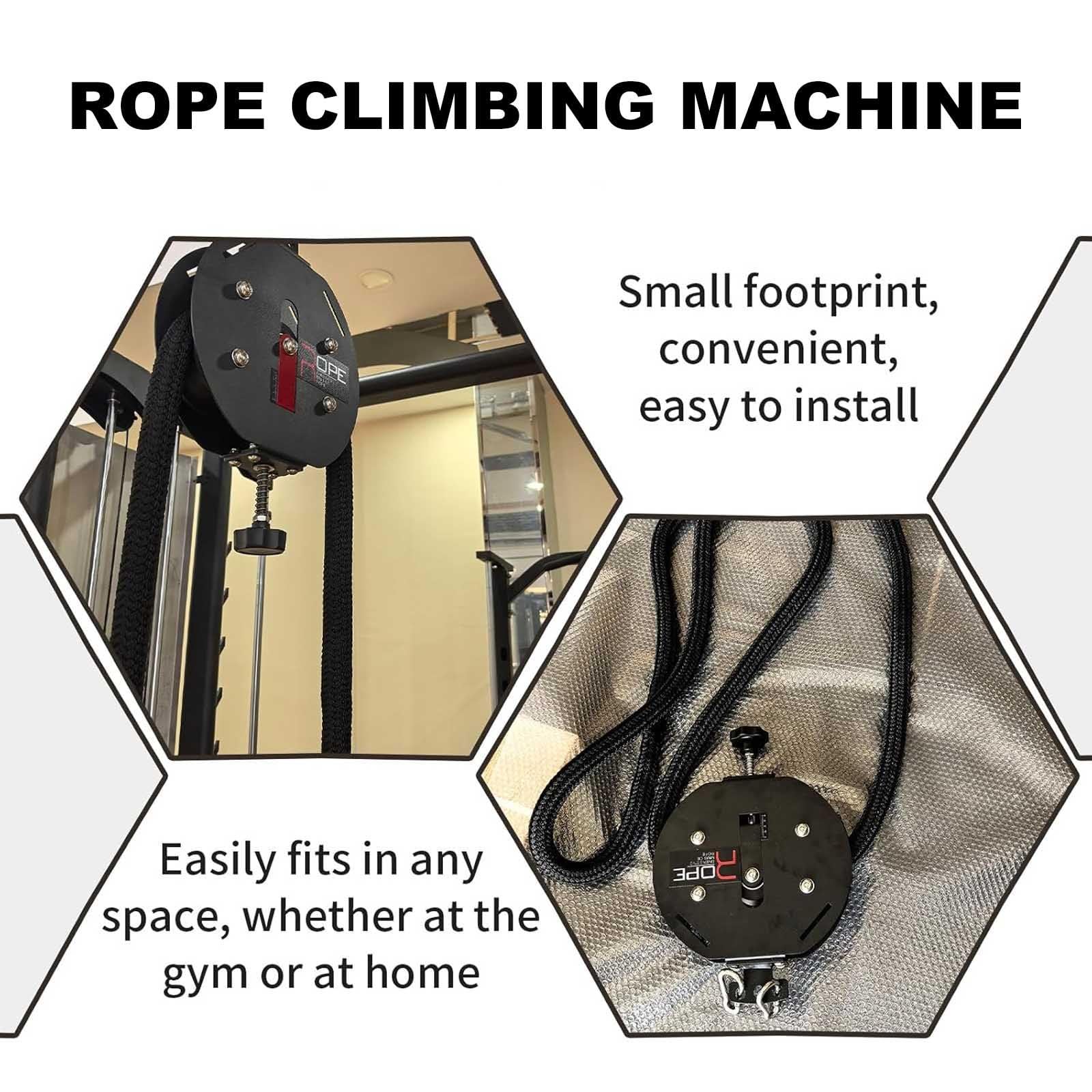 Corda da arrampicata per allenamento multifunzione Endless Rope Home Fitness Equipment, resistenza regolabile per resistenza muscolare, forza di presa, braccia, schiena, coordinazione del corpo