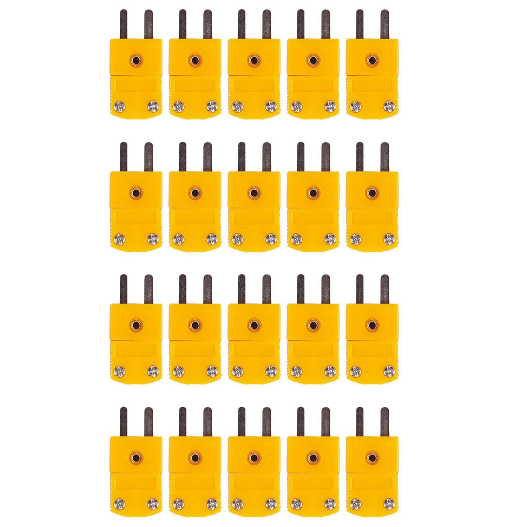MVOSJFIE 20Pcs RTD Circuits K Type Temperature Sensor Thermocouple Plugs Yellow