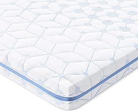 BedStory Memory Foam Mattress Topper Queen, 3 Inch Gel Infused Ventilated Mattress Topper with Removable Hypoallergenic Foam Topper Cover with 4 Anchor Elasticated Bands, CertiPUR-US (60 x 80inch)