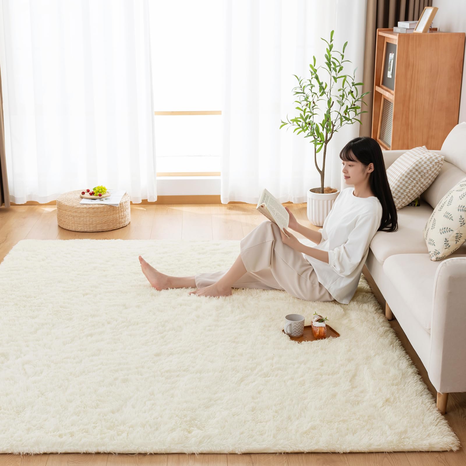 Design Carpet】カーペット アイボリー 185×185 【公式通販】