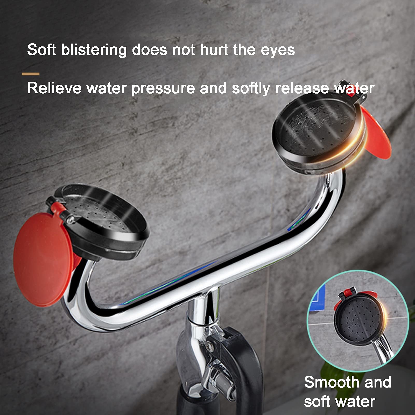 Lavaojos portátil de Emergencia con Manguera de rocío, lavaojos de Pared para Laboratorio móvil (220 mm)