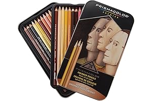 Prismacolor Premier Soft Core Colored Pencils for Portraits, 24 Assorted Colors with Tin Case (2508R)