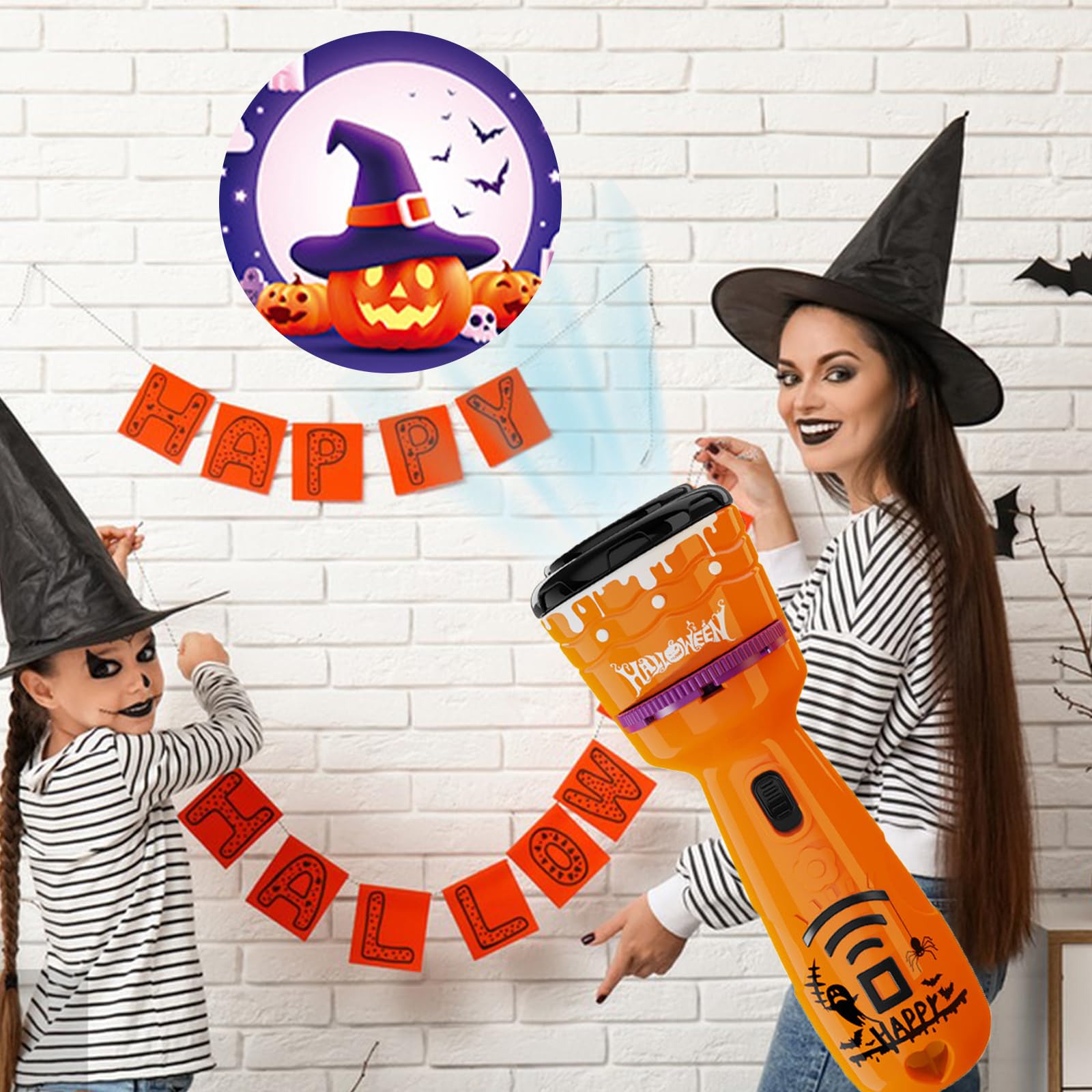 Linterna Proyector,Halloween Niños Proyector linterna,Proyector de Linterna Infantil,Proyector linterna para Niños,con 24 Patrones Diferentes Linterna Proyector de Diapositivas,Vampire,Kürbisse etc
