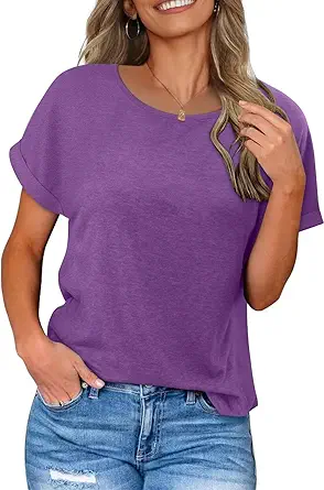 KISSMODA Summer Short Sleeve T Shirt Loose Fit Casual Dressy Women Top 2025 Trendy Ladies Fashion Blouses(S-3XL)