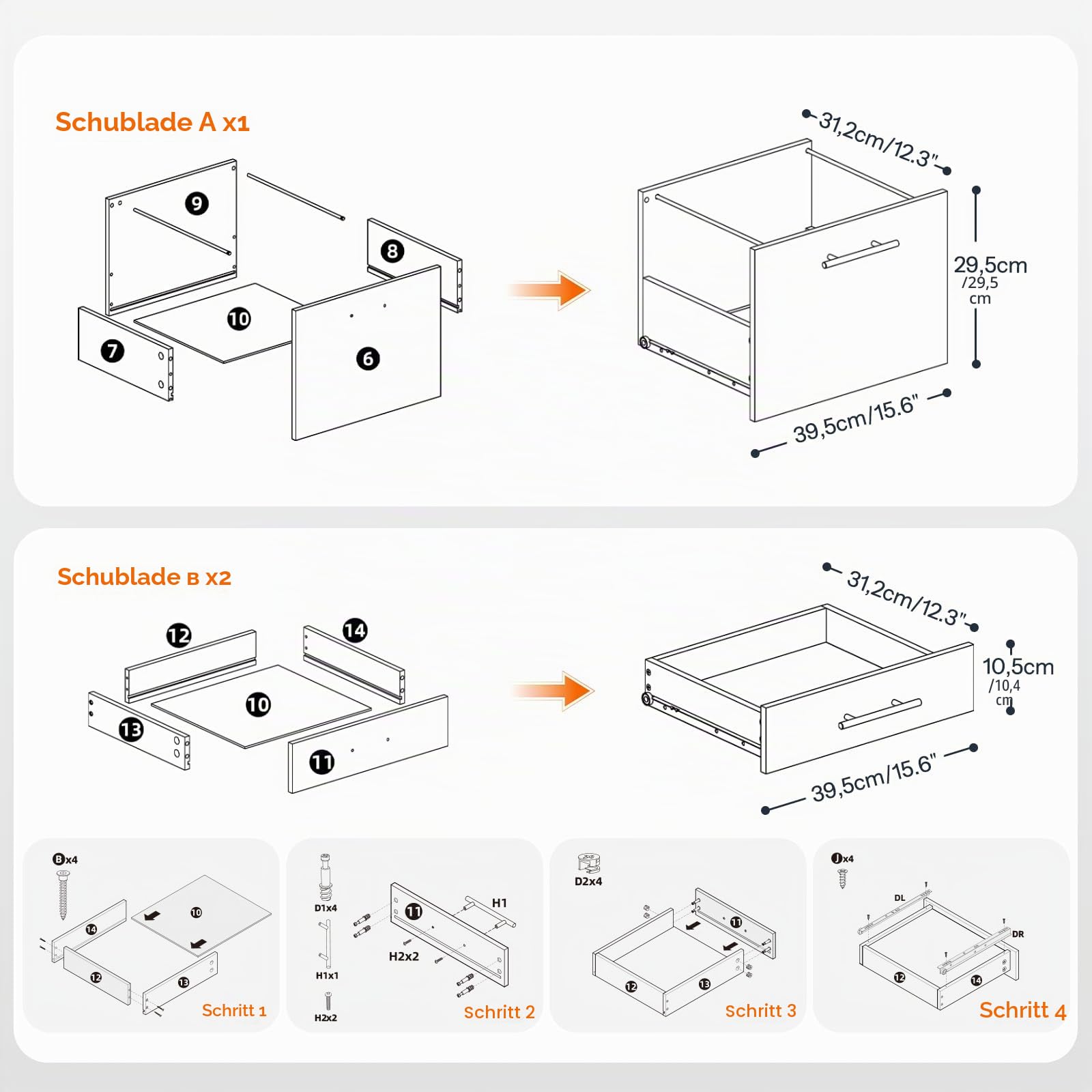 HOOBRO Rollcontainer, Rollen Aktenschrank mit 3 Schubladen, mobiler Büroschrank mit hängenden Aktenfächern, Büro, Dunkelbraun und Schwarz EBF02WJ01G1