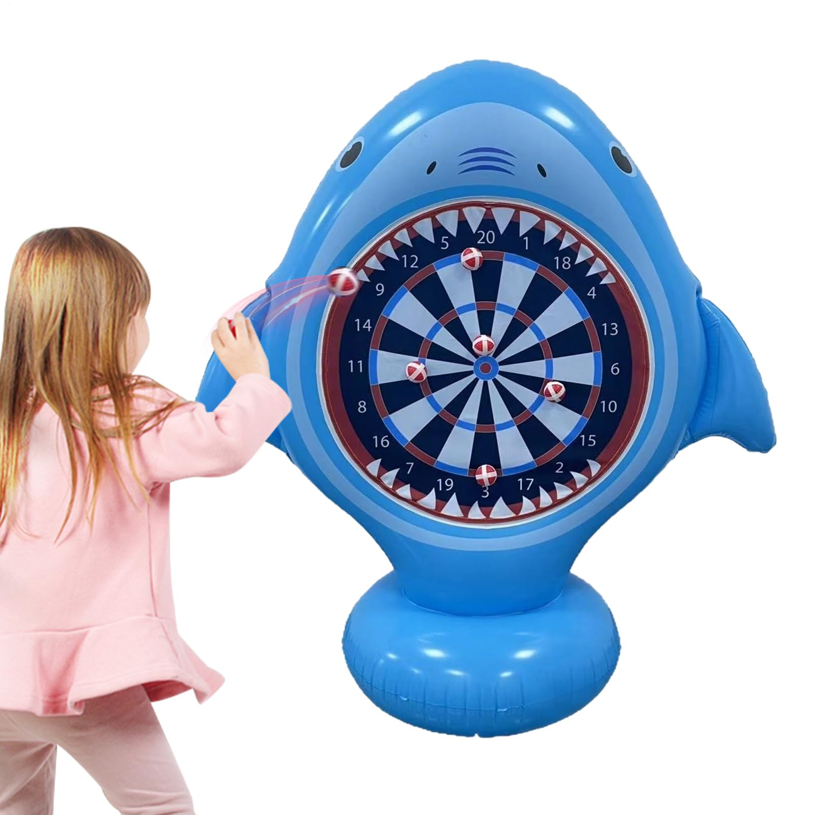 Genérico Diana Inflable para Dardos Juego de Piscina con Forma de Tiburón
