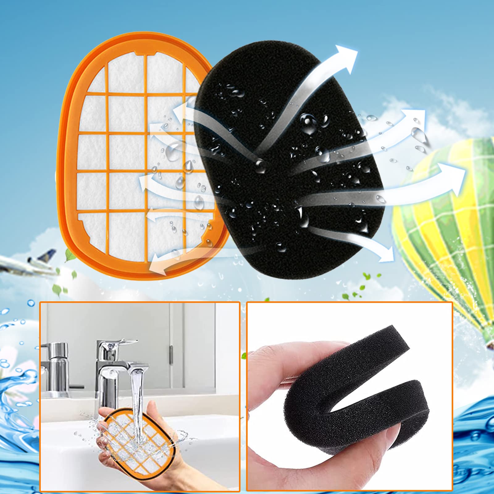 6 Stück Filter Für Philips SpeedPro Max Staubsauger – Inkl. Reinigungsbürste