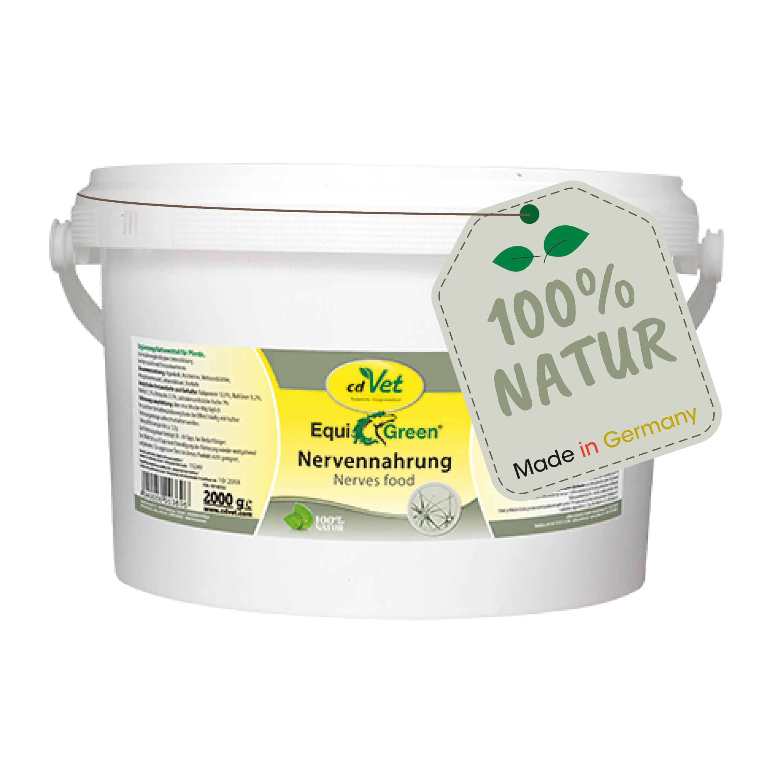 cdVet EquiGreen Nervennahrung 2 kg - Nahrungsergänzung für Pferde und Ponys zur Unterstützung für eine bessere Entspannung und mehr Nervenstärke