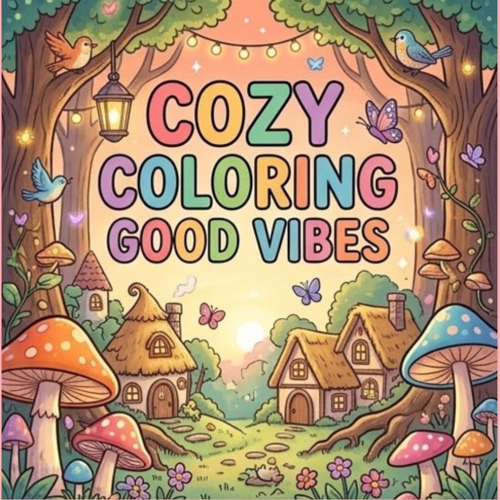 cozy coloring good vibes: A Relaxing Cozy Coloring Book for Stress Relief and Positive Vibes