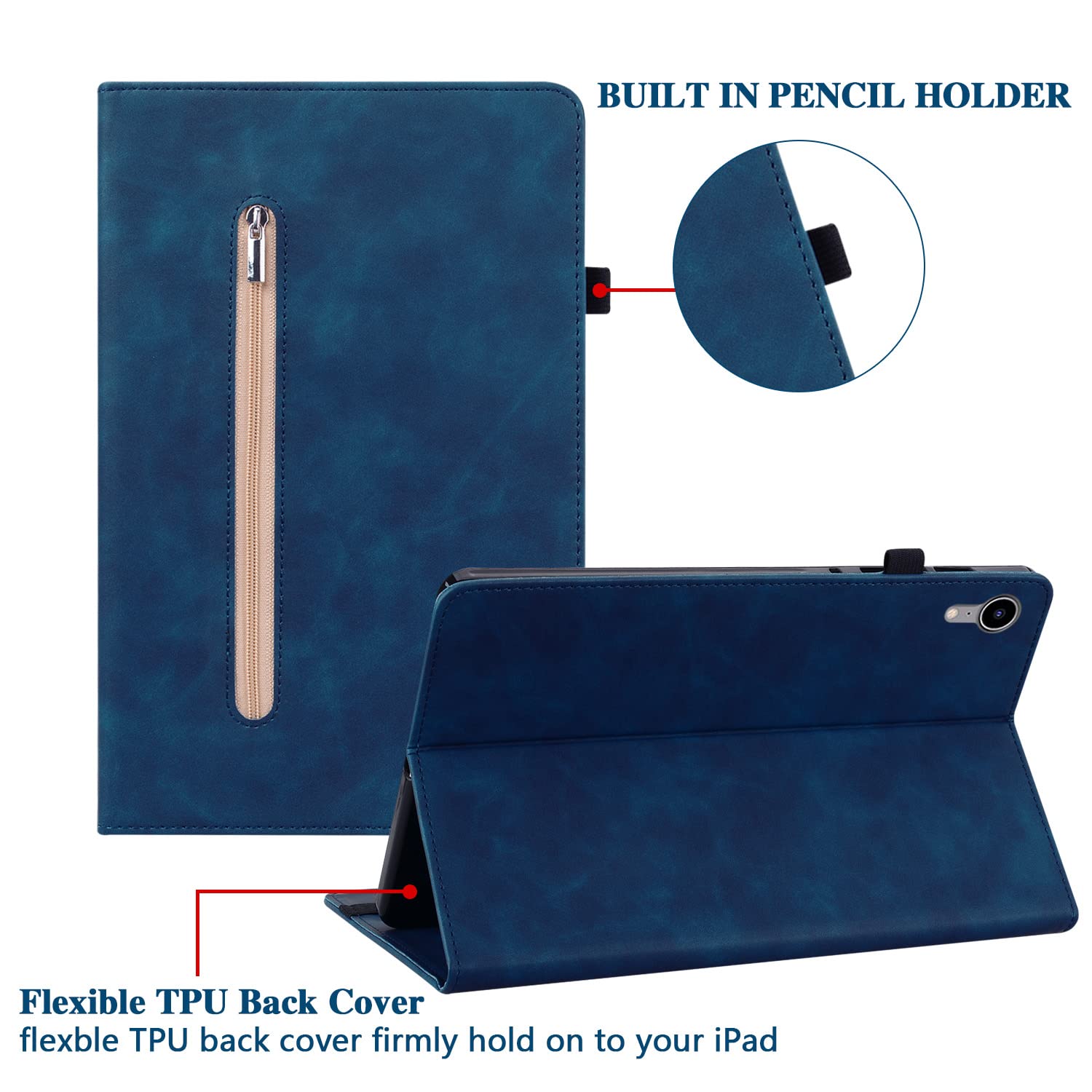Viaggio con tablet Compatibile con Nokia T10 Tablet Case 8.0 Inch 2022 Release, Flip Fold Stand Cover Protettiva Tessuto Print Cover con Slot Compatible with Carte, Custodia Tablet Antiurto Protezione