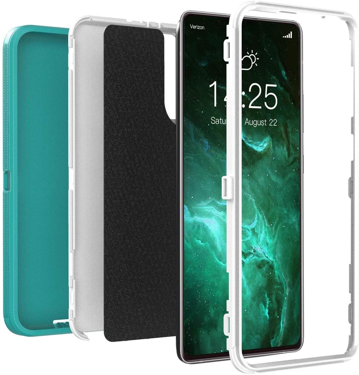 for Galaxy S21 5G case,Samsung S21 Heavy Duty case,[Military Grade Protective ],[Shockproof] [Dropproof] [Dust-Proof], Compatible with Samsung Galaxy S21 5G (Teal/White)