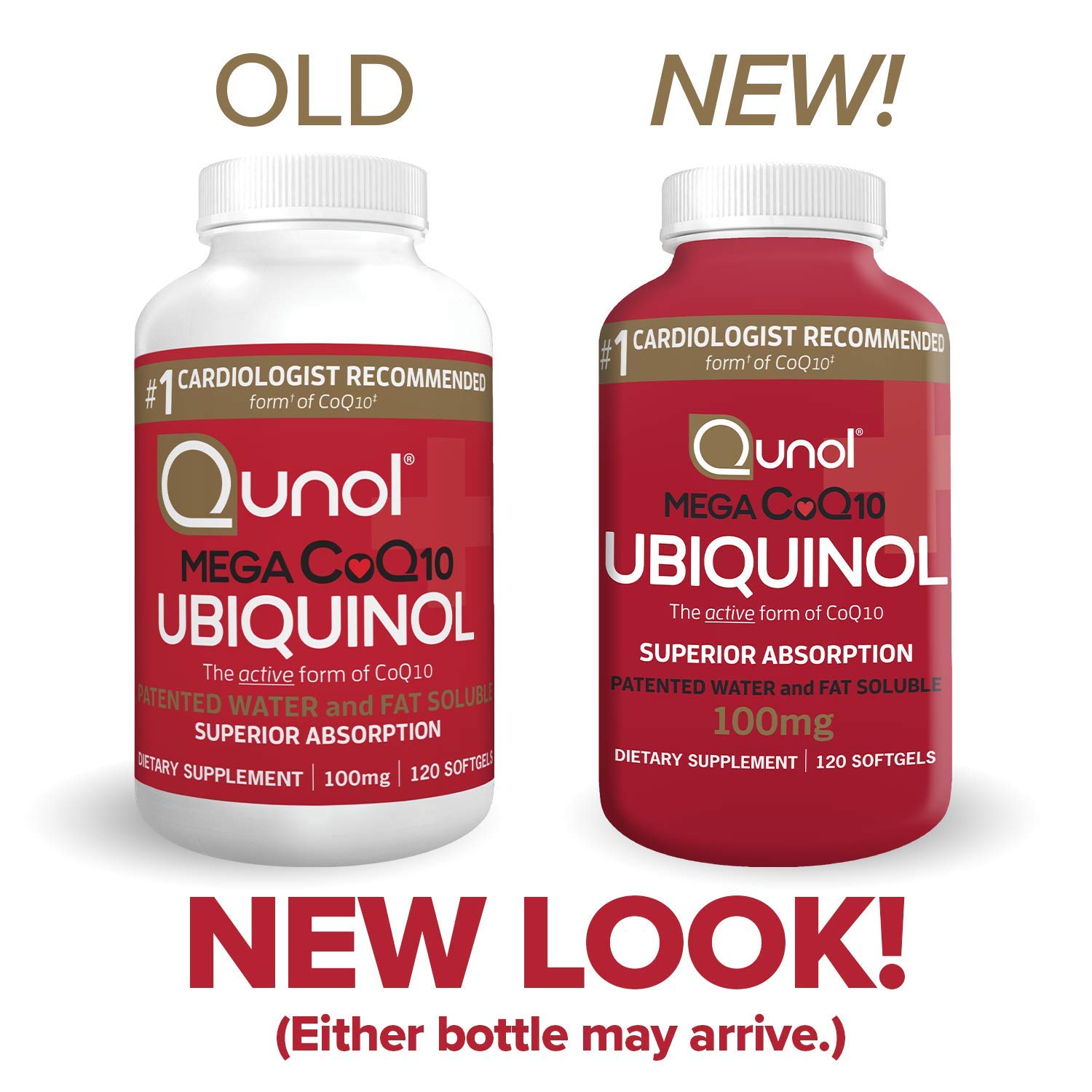 Qunol Mega Ubiquinol CoQ10 100mg, Superior Absorption, Patented Water