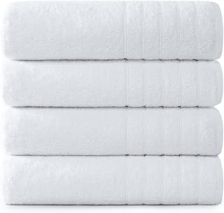 CasaPlatino 100% Ring Spun Cotton 4-Pack Extra Large Bath Towels 30x60 - Quick Dry, Ultra Soft Absorbent Hotel Spa Quality White Set