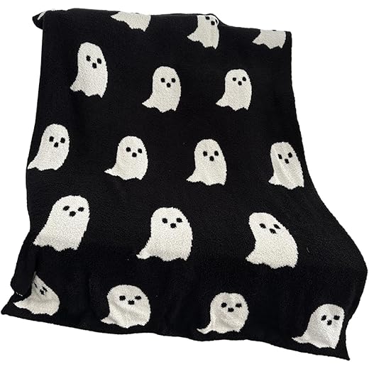 Ghosts Design Blanket Black 130cm x 180cm