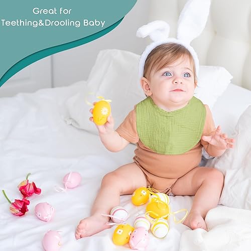 Miniatura 4 de Dormlony Baberos de muselina ultra suaves, elegantes y absorbentes, unisex, paquete de 6 baberos de algodón orgánico para babero y dentición