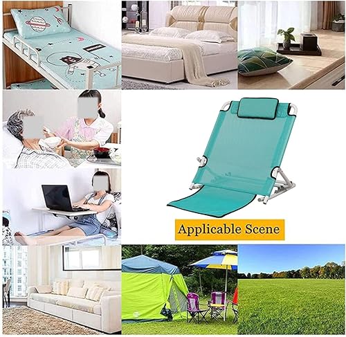 Miniatura 5 de Respaldo de cama ajustable, silla de playa, almohada de lectura para cama, respaldo de cama elevable, portátil, plegable, ajustable, respaldo de