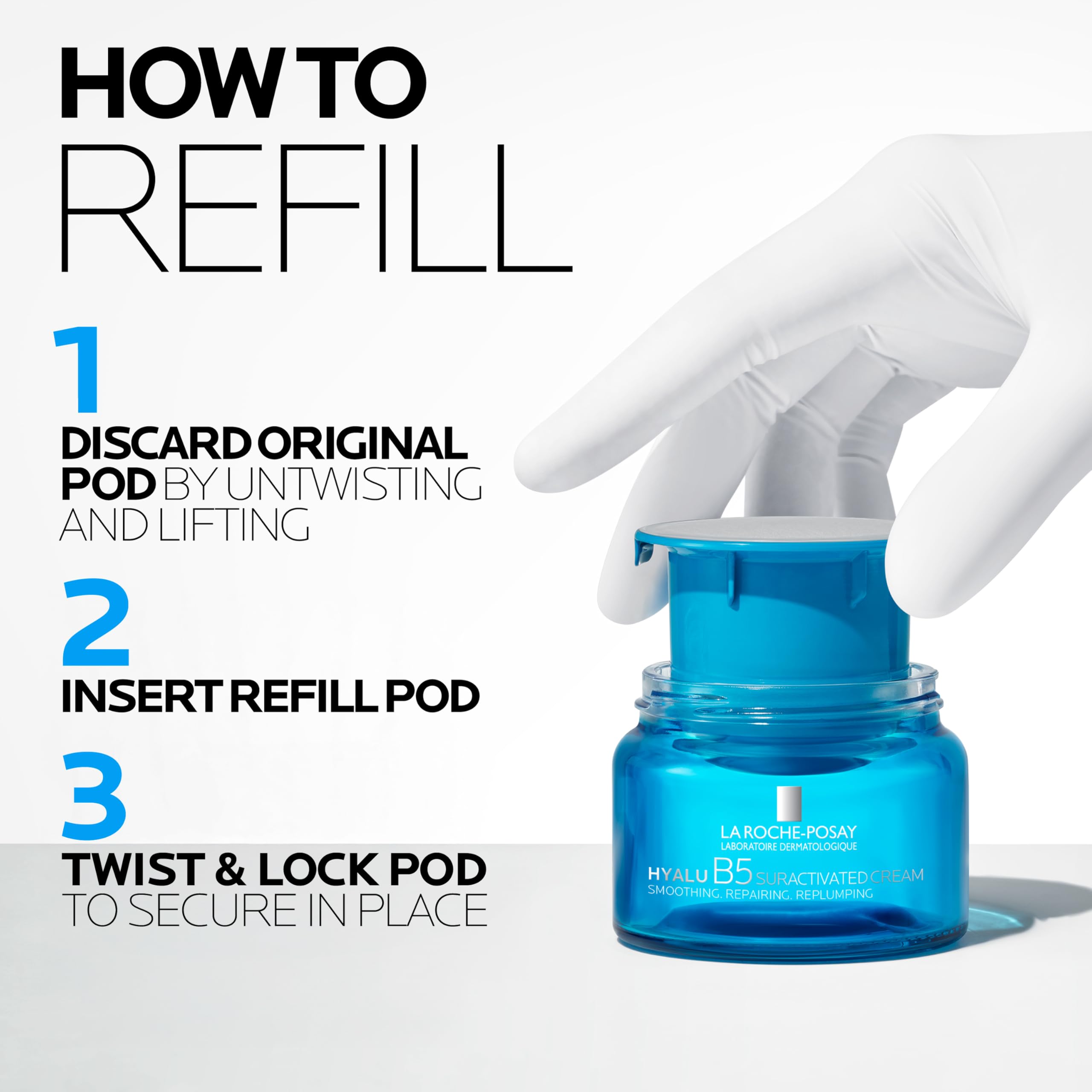 La Roche-Posay Hyalu B5, Crema Anti-Rughe Rassodante, Azione Levigante e Rimpolpante, Rughe e Linee Sottili Ridotte, Con 3 Tipi di Acido Ialuronico e Vitamina B5, 50 ml