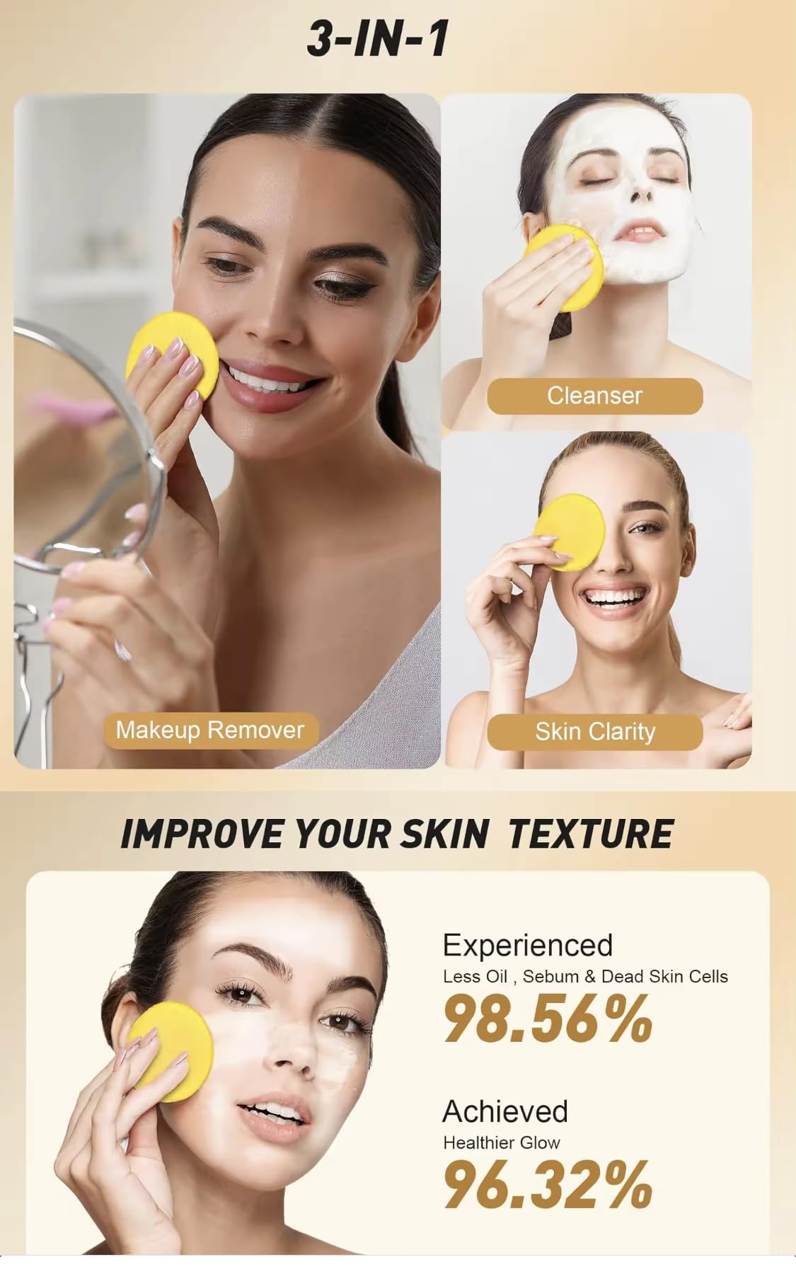 Elegance Catel Lightening Pads with Turmeric and Kojic Acid, 50 Soaked Cotton Pads, 99% Organic, Facial Tonic - Image 3